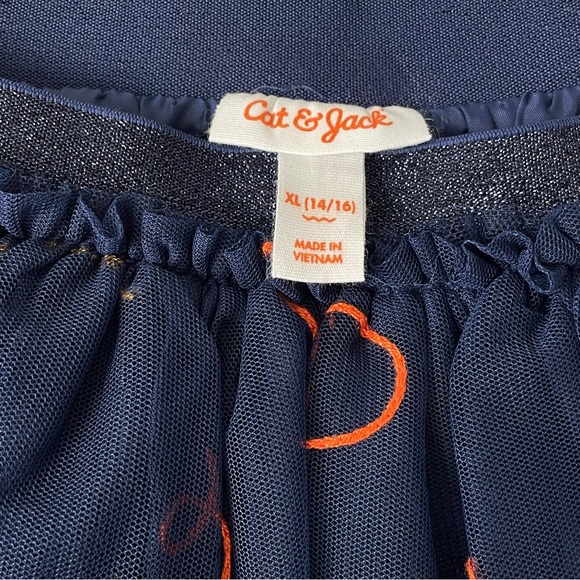 Girls Cat & Jack Tulle Embroidered Skirt Navy Blue size XL (14/16) - Picture 4 of 5